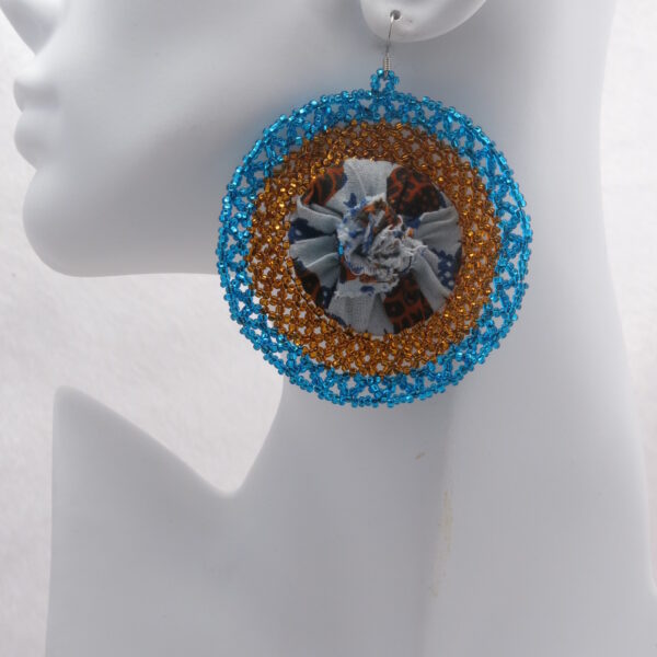 Shinelle Vintage Avery Collection – Handcrafted African Fabric Statement Earrings