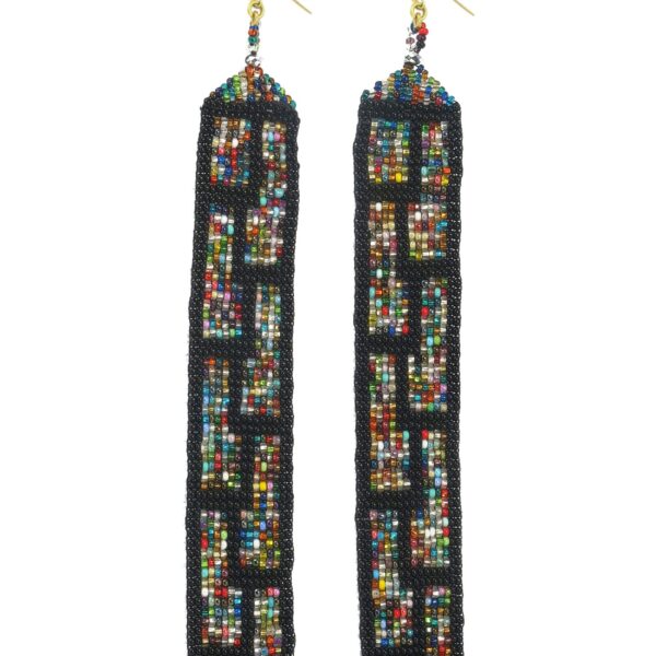 Bold Handmade Beaded Earrings – Long Drop Statement Jewelry