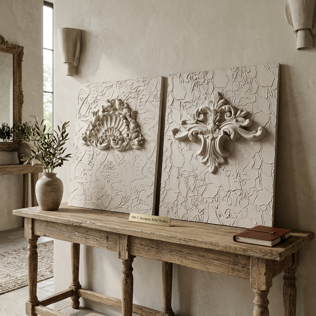 Hand-Finished Decorative Relief Panel | Lean-Against Mantel Accent - Image 12