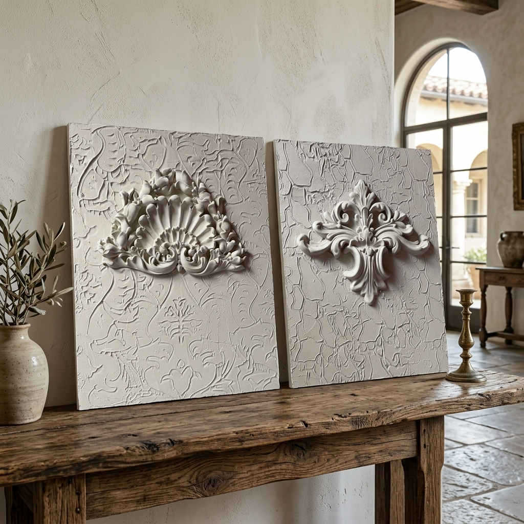 Hand-Finished Decorative Relief Panel | Lean-Against Mantel Accent - Image 6