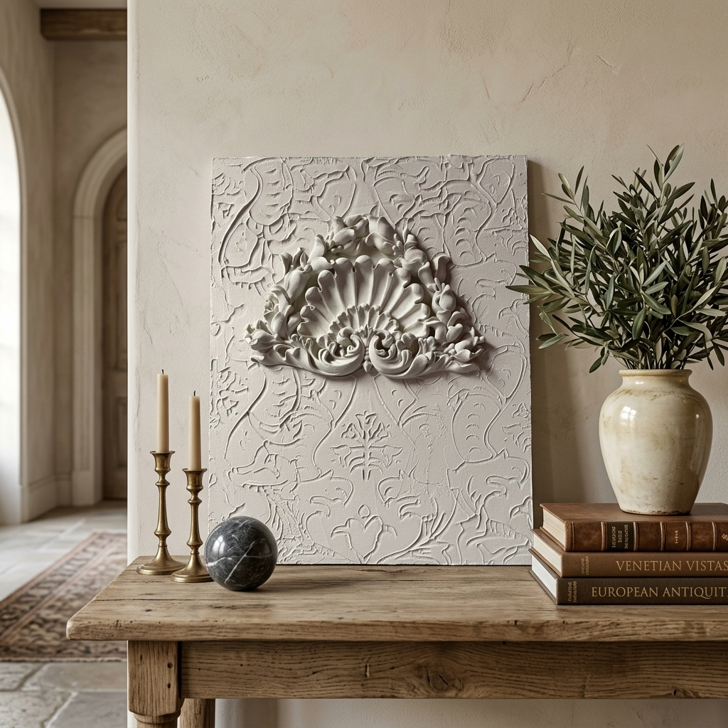 Hand-Finished Decorative Relief Panel | Lean-Against Mantel Accent - Image 10