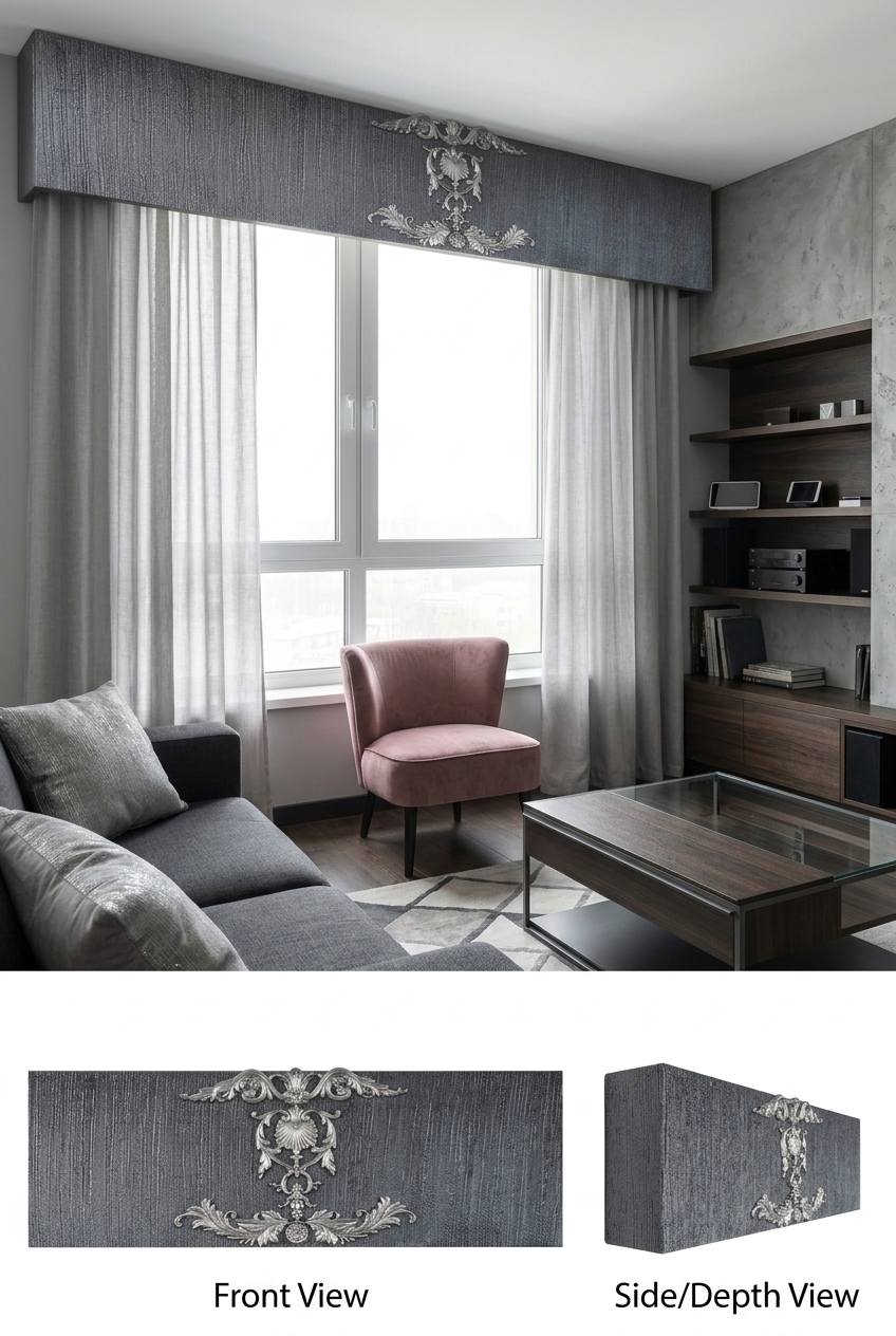 Modern Silver Window Cornice Crown | Sapphire Silver - Image 5