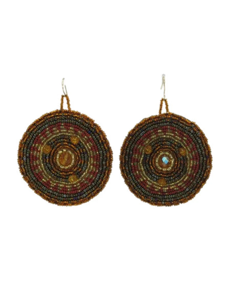 Maya sunburst Seed Bead earrings, Boho earrings - Image 7