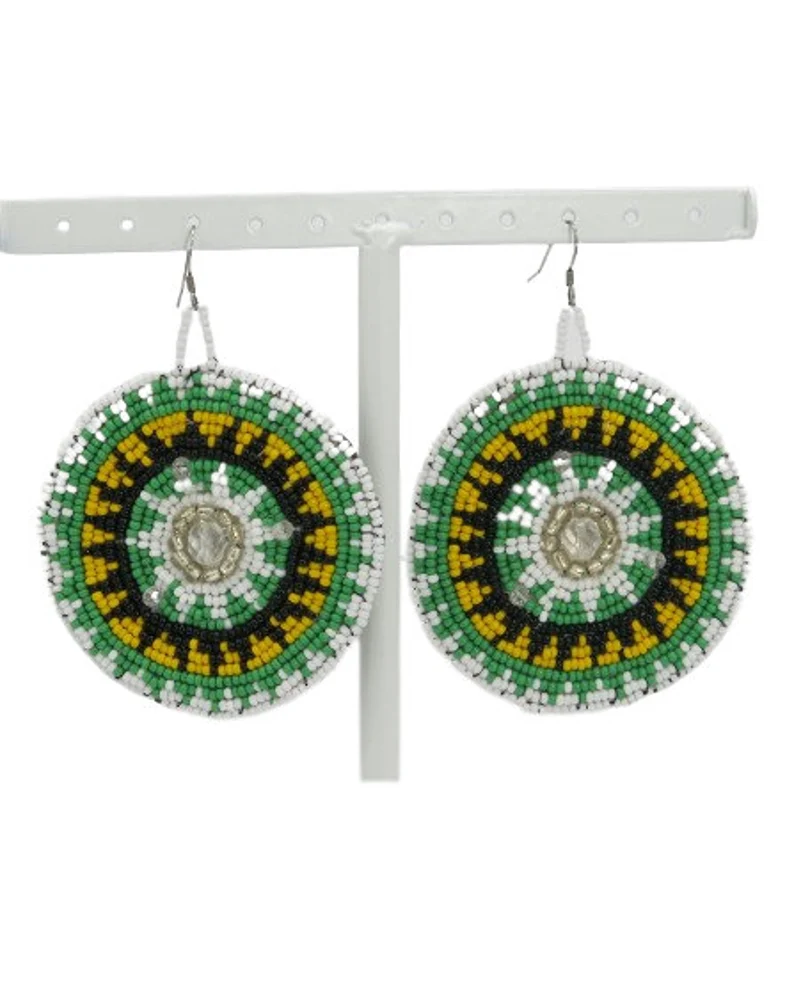 Maya sunburst Seed Bead earrings, Boho earrings - Image 10