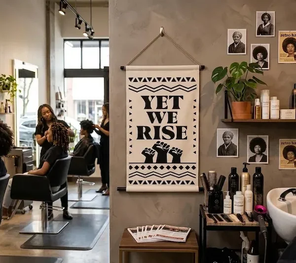 Afrocentric Wall Art | "Yet We Rise" Fabric Hanging Banner Decor