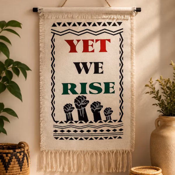 Pan African Hanging Wall Scroll Art - Classic and Afrocentric Juneteenth Decor